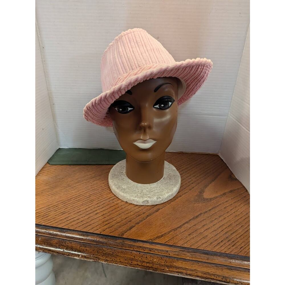 Something Special NEW Pink Ribbed Corduroy Fedora Hat Womens One Size